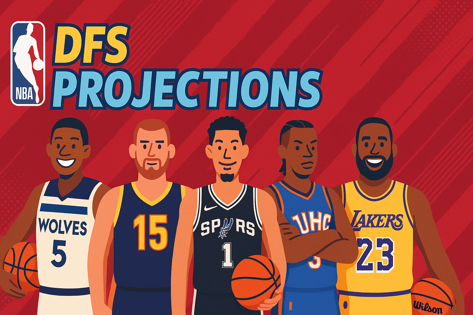 NBA DFS Projections graph with players