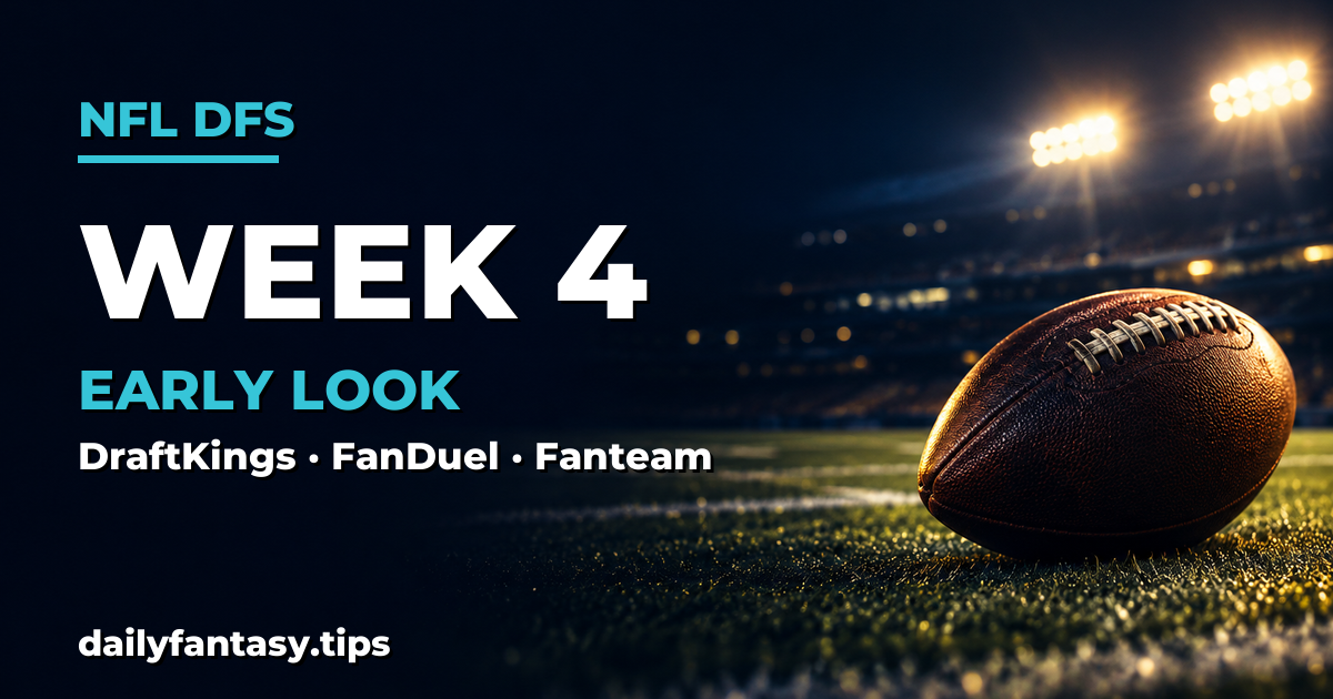 NFL DFS early look week 4 2026